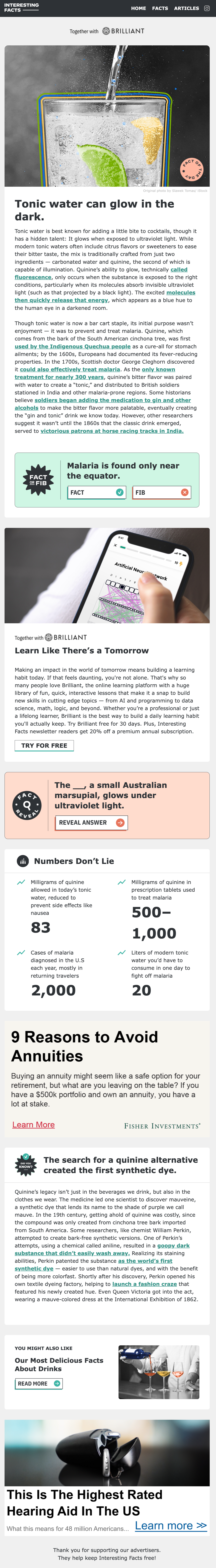 Interesting Facts Sponsored Newsletter Advertising | Paved