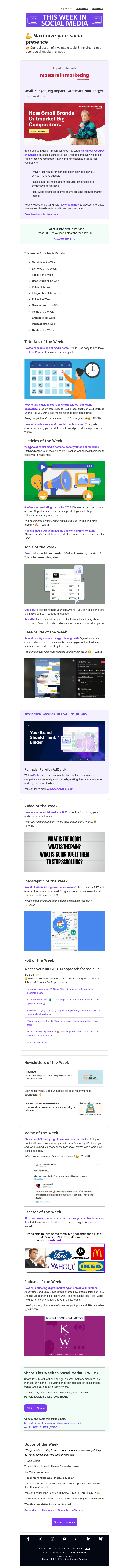This Week in Social Media (TWISM) Sponsored Email Advertising | Paved